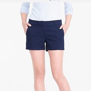 J Crew NWT 3.5" Navy Blue Shorts Hi rise Chinos 12